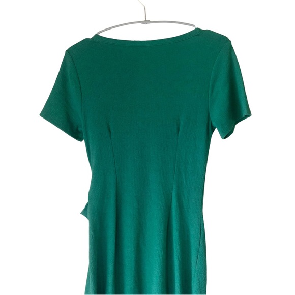 A Pea In the Pod EUC Side Bow Tie Ruffle Maternity Green MIDI Dress - Picture 9 of 11